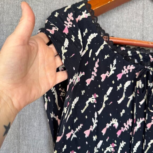 90s Vintage Flower 100% Rayon Short Cap Sleeve Bias Cut Maxi Dress Plus Size 16 - Picture 3 of 12